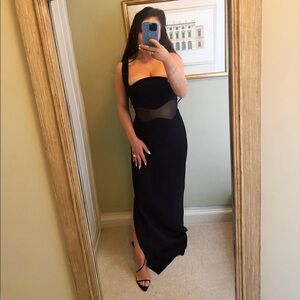 Misha Damita Crepe & Mesh Maxi Dress